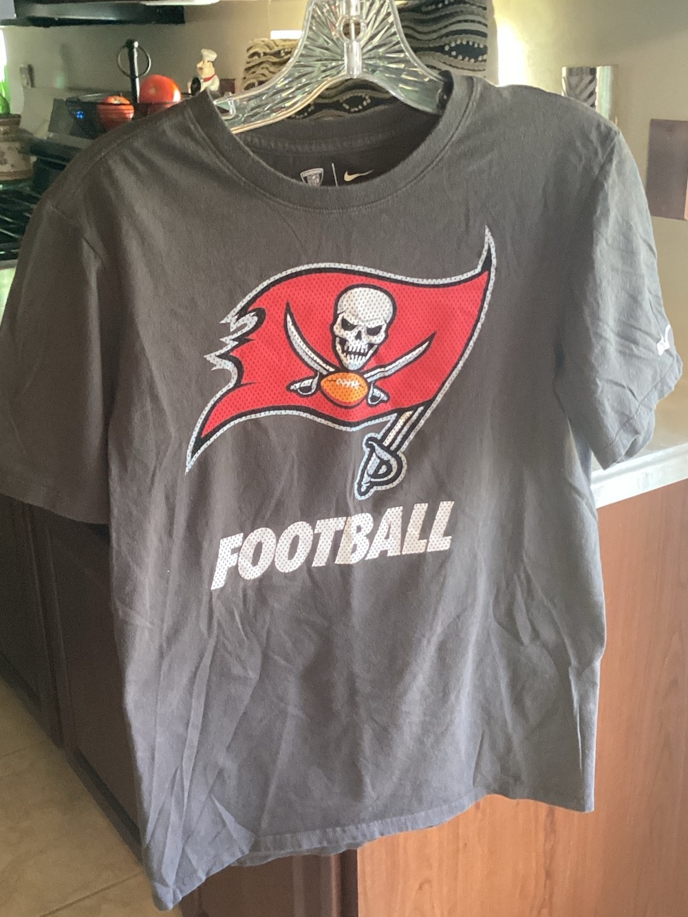Nike Gray Tampa Bay Buccaneers Red Logo Men’s Tee